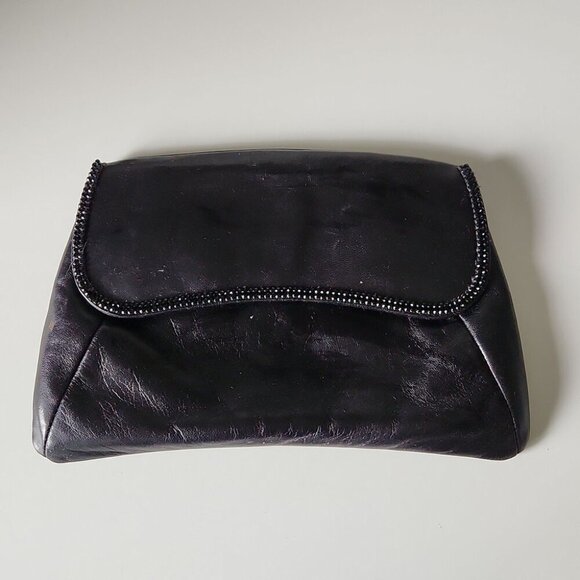 SWAROVSKI | Leather clutch crystals embellished black - Picture 1 of 8